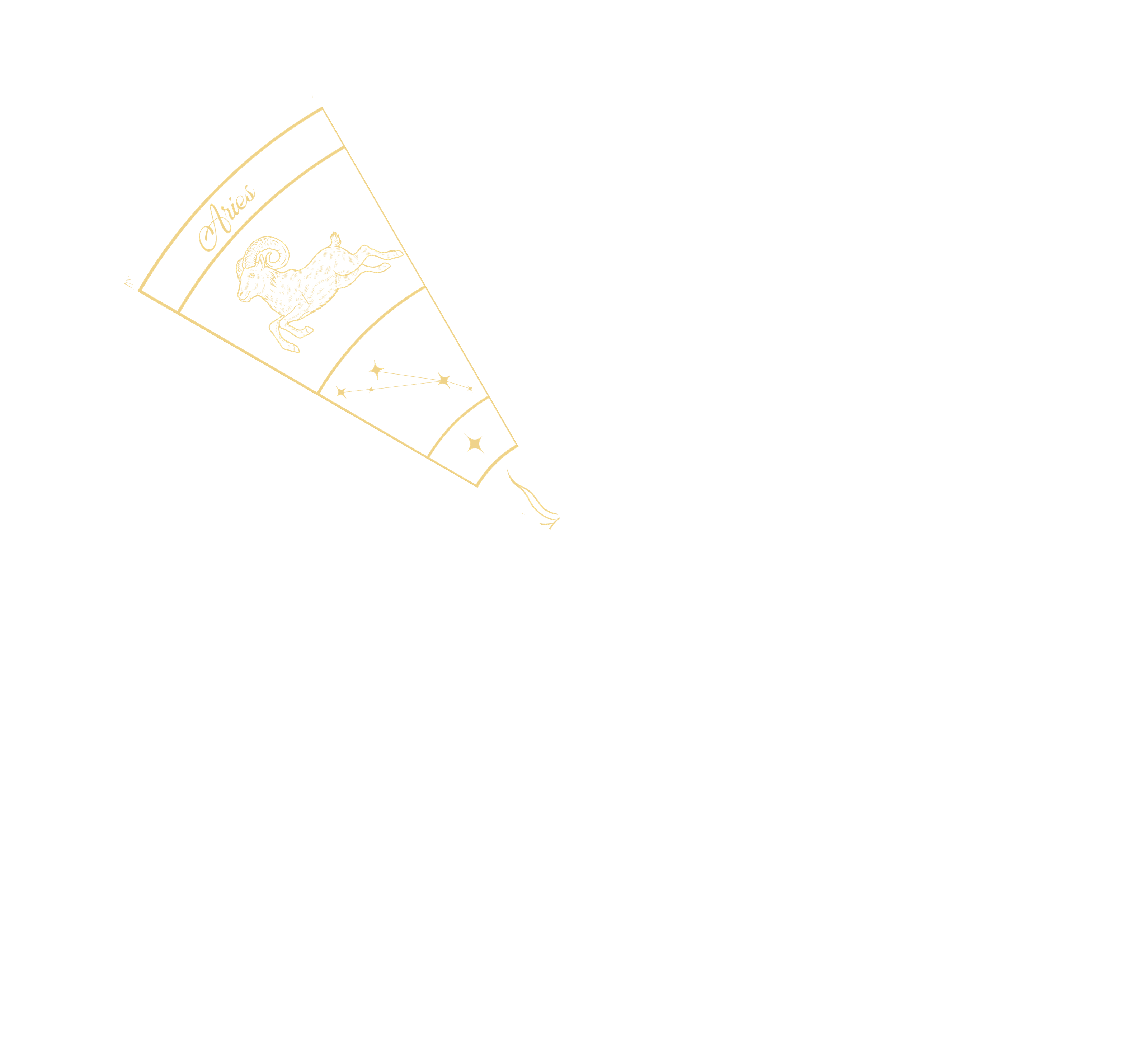 Aries highlighted on the zodiac wheel